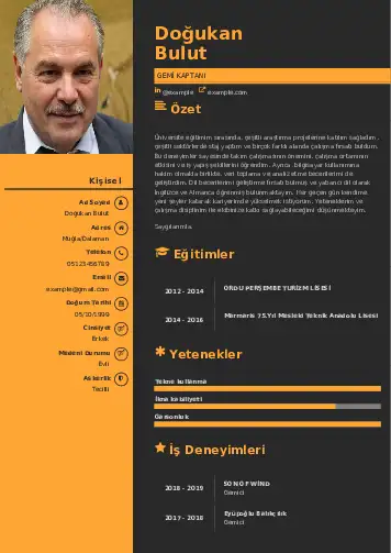 Gemi Kaptanı CV Örnekleri cv indir